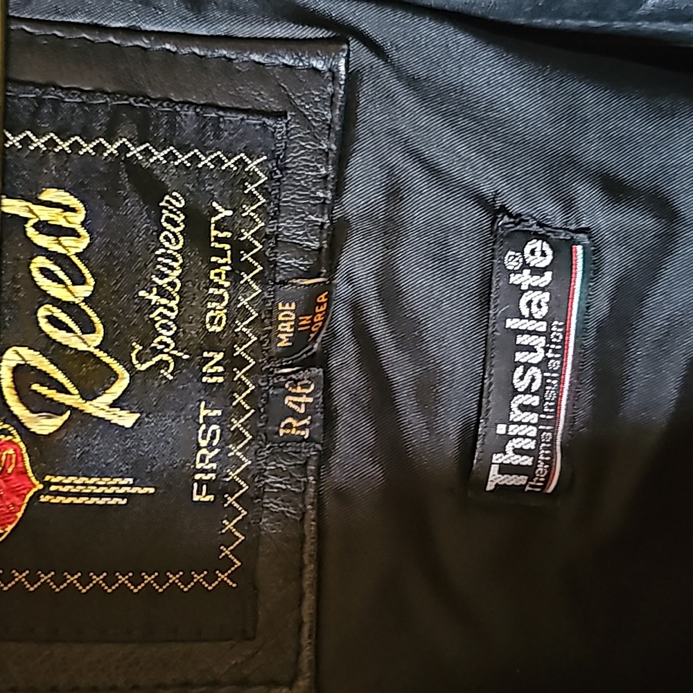 Men's Reed black leather jacket. R46 - Picture 2 of 8